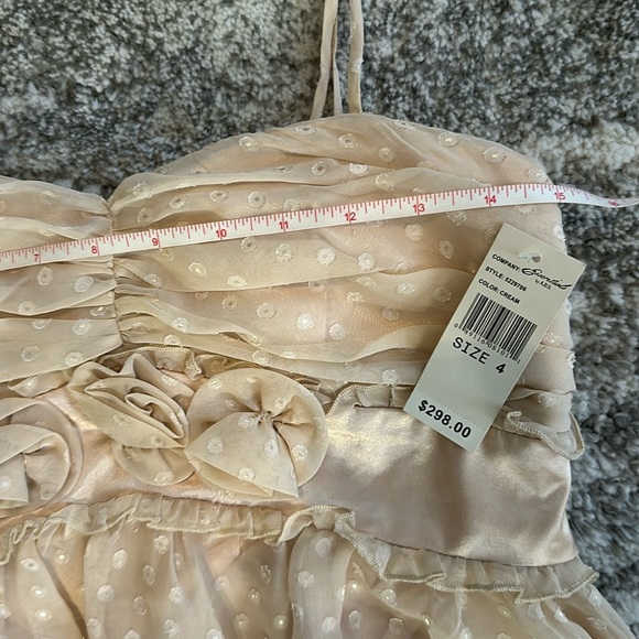 NWT- Essential by A.B.S. Allen Schwartz Cream Cocktail Mini Dress - Picture 9 of 14